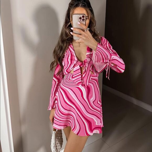 ZARA LINEN BLEND PRINT DRESS - Picture 9 of 14